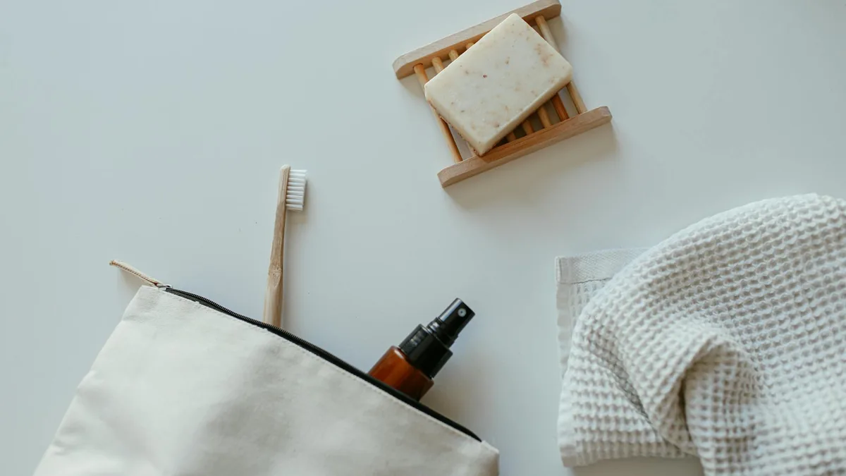 Travel toiletry bag and packing essentials
