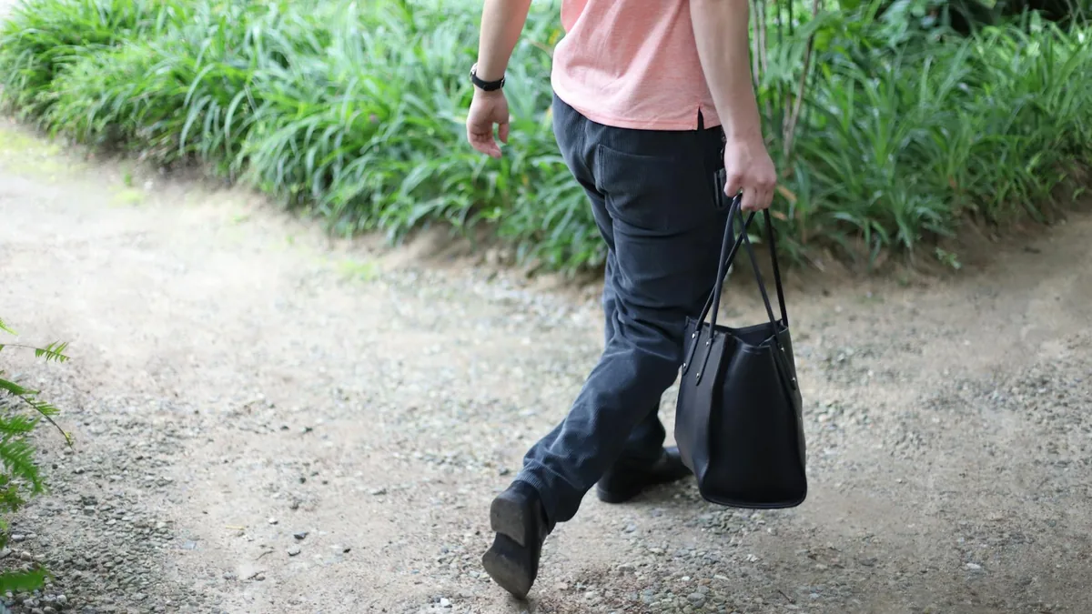 Structured black work tote